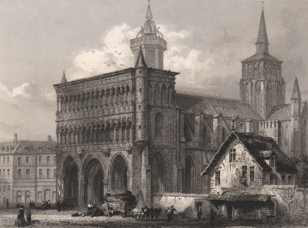 DIJON. Église Notre-Dame. Côte-D'Or 1844 old antique vintage print picture